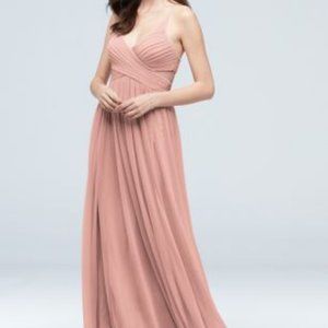 David's Bridal Mesh Illusion Full Length Dress